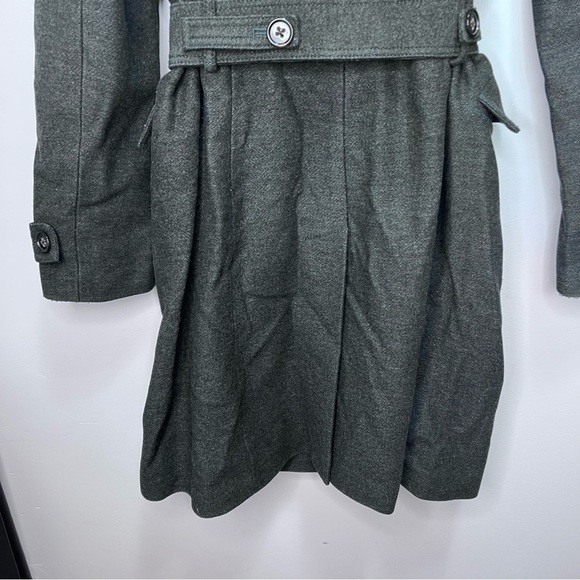 Banana Republic Grey Wool Trench Pea Coat with belt Size Medium - Picture 10 of 15